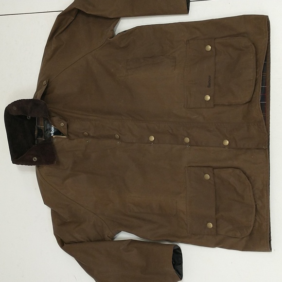 Barbour Wax Cotton Beaufort Jacket Tartan Lined 54" Chest 33" Long Jacket  ApxXL - Picture 15 of 16